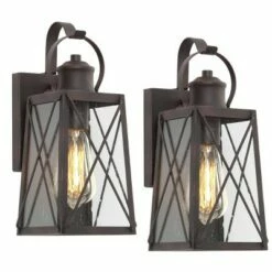 2pk 12.5" Metal/Glass "X" Outdoor Lamps - LNC Rusty 19 2pk 12.5" Metal/Glass "X" Outdoor Lamps - LNC Rusty -Outdoor Lighting Official Shop unnamed file 5027