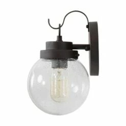 2pk Metal/Glass Globe Outdoor Wall Lamps - LNC Black -Outdoor Lighting Official Shop unnamed file 5034