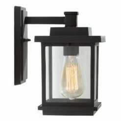 10.6" Metal/Glass Outdoor Lamp Black - LNC -Outdoor Lighting Official Shop unnamed file 5046