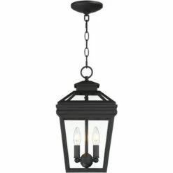 John Timberland Traditional Outdoor Ceiling Light Hanging Black Lantern 16 1/2" Clear Glass for Exterior House Porch Patio Deck -Outdoor Lighting Official Shop unnamed file 505