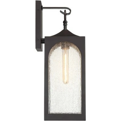 Possini Euro Design Modern Outdoor Wall Light Fixture Bronze Lantern 20 1/2" Seedy Glass for Exterior House Porch Patio Deck 7 Possini Euro Design Modern Outdoor Wall Light Fixture Bronze Lantern 20 1/2" Seedy Glass for Exterior House Porch Patio Deck - Image 5