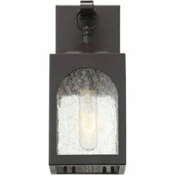 Possini Euro Design Modern Outdoor Wall Light Fixture Bronze 12" Seedy Glass Lantern for Exterior House Porch Patio Deck -Outdoor Lighting Official Shop unnamed file 527