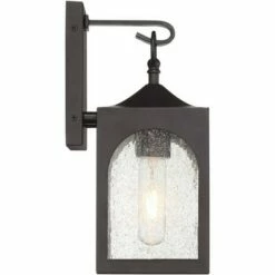 Possini Euro Design Modern Outdoor Wall Light Fixture Bronze 12" Seedy Glass Lantern for Exterior House Porch Patio Deck -Outdoor Lighting Official Shop unnamed file 529