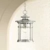 Franklin Iron Works Industrial Outdoor Lighting Hanging Lantern Chrome 13 1/2" Clear Seedy Glass for Exterior House Porch Patio -Outdoor Lighting Official Shop unnamed file 538