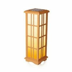 33.4" Solar Zen LED Outdoor Lantern White/Amber Light - Techko Maid