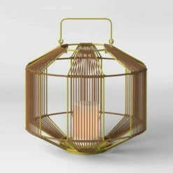 Tumbler Basket Weave Outdoor Lantern with LED Candle Gold - Project 62™ -Outdoor Lighting Official Shop unnamed file 556