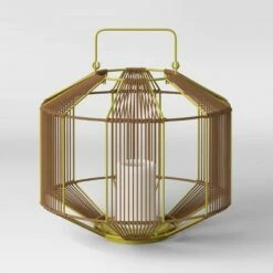 Tumbler Basket Weave Outdoor Lantern with LED Candle Gold - Project 62™ -Outdoor Lighting Official Shop unnamed file 558