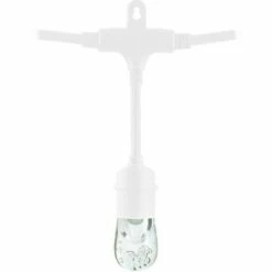 24ct Classic Café Integrated LED Bulb Outdoor String Lights White - White Wire - Enbrighten