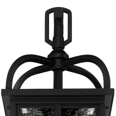 Franklin Iron Works Contemporary Lantern Outdoor Wall Light Fixture Black 17 1/2" Clear Seedy Glass for Exterior House Porch Patio 3 Franklin Iron Works Contemporary Lantern Outdoor Wall Light Fixture Black 17 1/2" Clear Seedy Glass for Exterior House Porch Patio - Image 3
