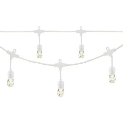 24ct Classic Café Integrated LED Bulb Outdoor String Lights White - White Wire - Enbrighten 4 24ct Classic Café Integrated LED Bulb Outdoor String Lights White - White Wire - Enbrighten - Image 2