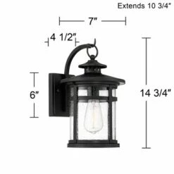 Franklin Iron Works Modern Outdoor Wall Light Fixture Black 14 3/4" Clear Glass for Exterior House Porch Patio Outside Deck Garage -Outdoor Lighting Official Shop unnamed file 587