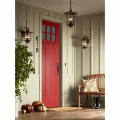 Franklin Iron Works Country Cottage Outdoor Ceiling Light Hanging Lantern Bronze 19" Clear Seedy Glass for Exterior Porch Patio -Outdoor Lighting Official Shop unnamed file 624