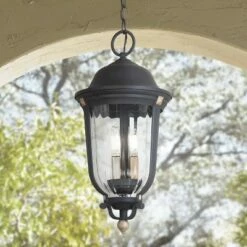 Minka Lavery Peale Street 20" High Sand Coal and Vermeil Gold Outdoor Hanging Light