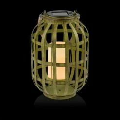 Alpine Corporation 10" Metal Outdoor Lantern with Flickering LED Light Green -Outdoor Lighting Official Shop unnamed file 634