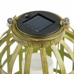 Alpine Corporation 10" Metal Outdoor Lantern with Flickering LED Light Green -Outdoor Lighting Official Shop unnamed file 635