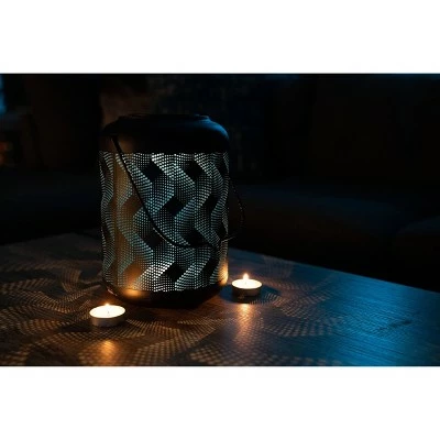 HI-LINE GIFT LTD 9.06" Metal Solar LED Outdoor Lantern with Wave Design Black/Blue - Hi-Line Gift 7 HI-LINE GIFT LTD 9.06" Metal Solar LED Outdoor Lantern with Wave Design Black/Blue - Hi-Line Gift - Image 5