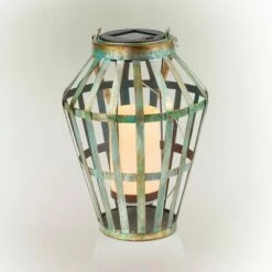 Alpine Corporation 10" Metal Outdoor Lantern with Flickering LED Light Gray 9 Alpine Corporation 10" Metal Outdoor Lantern with Flickering LED Light Gray -Outdoor Lighting Official Shop unnamed file 646