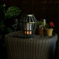 Alpine Corporation 10" Metal Outdoor Lantern with Flickering LED Light Gray 12 Alpine Corporation 10" Metal Outdoor Lantern with Flickering LED Light Gray -Outdoor Lighting Official Shop unnamed file 649