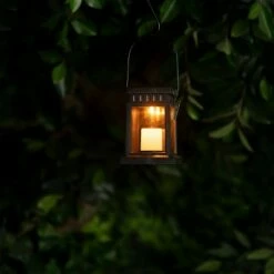 Alpine Corporation Set of 6 Outdoor Solar Powered Hanging/Stake Lanterns Black -Outdoor Lighting Official Shop unnamed file 665