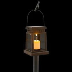 Alpine Corporation Set of 6 Outdoor Solar Powered Hanging/Stake Lanterns Black -Outdoor Lighting Official Shop unnamed file 667
