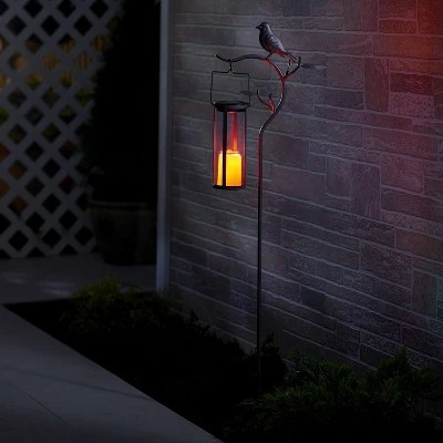 17.5" Provence Bird Stake with Hanging/Tabletop Solar Outdoor Lantern Brown - Smart Solar 9 17.5" Provence Bird Stake with Hanging/Tabletop Solar Outdoor Lantern Brown - Smart Solar - Image 7