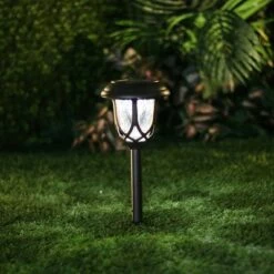 Alpine Corporation Set of 2 Outdoor Lumen Solar Powered Pathway Light Stakes Bronze