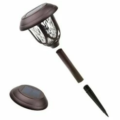Alpine Corporation Set of 2 Outdoor Lumen Solar Powered Pathway Light Stakes Bronze -Outdoor Lighting Official Shop unnamed file 685