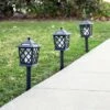 Alpine Corporation Set of 4 Outdoor Solar Powered Pathway LED Light Stakes Black -Outdoor Lighting Official Shop unnamed file 686