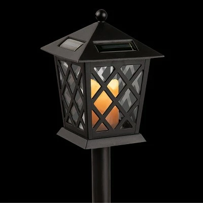 Alpine Corporation Set of 4 Outdoor Solar Powered Pathway LED Light Stakes Black 5 Alpine Corporation Set of 4 Outdoor Solar Powered Pathway LED Light Stakes Black - Image 3