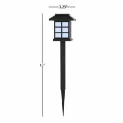 Nature Spring Outdoor Solar LED Garden Lights – Black, 6 Pieces