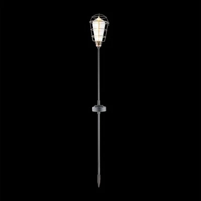 Alpine Corporation Set of 2 Outdoor Solar Powered Edison Bulb Garden LED Stakes Black 3 Alpine Corporation Set of 2 Outdoor Solar Powered Edison Bulb Garden LED Stakes Black - Image 2