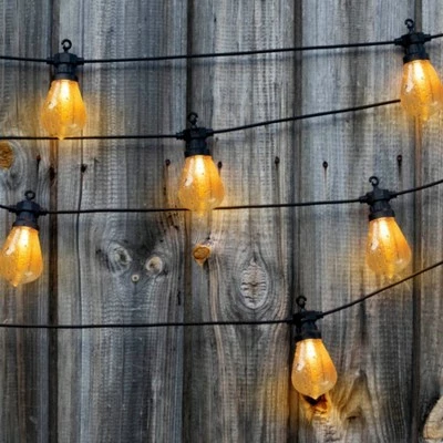 15' Heavy Duty Solar LED Cafe Lights - Black Wire - Merkury Innovations 3 15' Heavy Duty Solar LED Cafe Lights - Black Wire - Merkury Innovations - Image 2