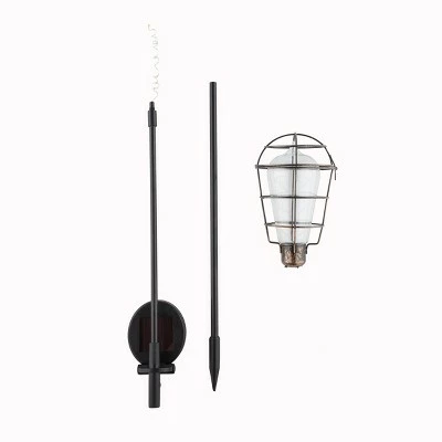Alpine Corporation Set of 2 Outdoor Solar Powered Edison Bulb Garden LED Stakes Black 6 Alpine Corporation Set of 2 Outdoor Solar Powered Edison Bulb Garden LED Stakes Black - Image 5