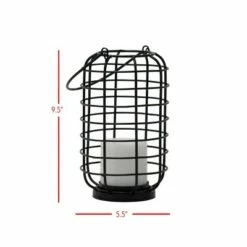 Black Round Metal Wire Pillar Candle Holder with Handle - Foreside Home & Garden -Outdoor Lighting Official Shop unnamed file 706