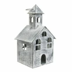 Small White Metal Candle Luminary - Foreside Home & Garden