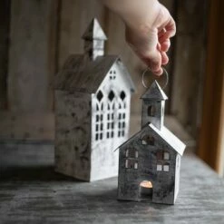 Small White Metal Candle Luminary - Foreside Home & Garden -Outdoor Lighting Official Shop unnamed file 719