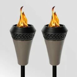 Tiki Brand 65" Island King Large Flame Torch - Gunmetal 2pk