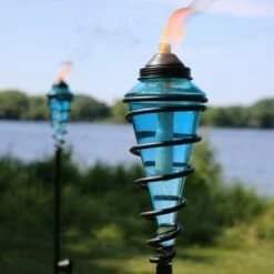 Sunnydaze Decor Sunnydaze Outdoor Adjustable Height Glass and Metal Swirl Patio Table and Lawn Citronella Torch Set - Blue - 4pk 11 Sunnydaze Decor Sunnydaze Outdoor Adjustable Height Glass and Metal Swirl Patio Table and Lawn Citronella Torch Set - Blue - 4pk -Outdoor Lighting Official Shop unnamed file 766