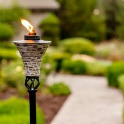 Tiki Brand 62" Hosta Metal Torch Gray Mosaic -Outdoor Lighting Official Shop unnamed file 771