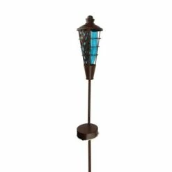 Northlight 38.5" Prelit Water Vapor LED Flame Outdoor Patio Torch - Blue/Brown