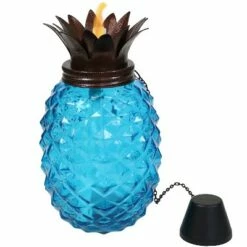 Sunnydaze Decor Sunnydaze Outdoor Adjustable Height 3-in-1 Glass Tropical Pineapple Torches with Connected Snuffs and Metal Poles - Blue - 2pk -Outdoor Lighting Official Shop unnamed file 780
