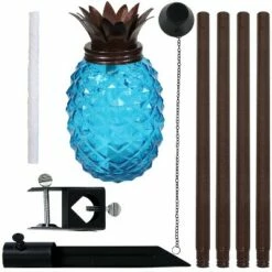 Sunnydaze Decor Sunnydaze Outdoor Adjustable Height 3-in-1 Glass Tropical Pineapple Torches with Connected Snuffs and Metal Poles - Blue - 2pk -Outdoor Lighting Official Shop unnamed file 782