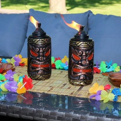 Sunnydaze Decor Sunnydaze Outdoor 3-in-1 Adjustable Height Tiki Face Patio and Lawn Torch Light Set - 4pk 7 Sunnydaze Decor Sunnydaze Outdoor 3-in-1 Adjustable Height Tiki Face Patio and Lawn Torch Light Set - 4pk - Image 5