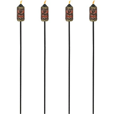 Sunnydaze Decor Sunnydaze Outdoor 3-in-1 Adjustable Height Tiki Face Patio and Lawn Torch Light Set - 4pk 8 Sunnydaze Decor Sunnydaze Outdoor 3-in-1 Adjustable Height Tiki Face Patio and Lawn Torch Light Set - 4pk - Image 6