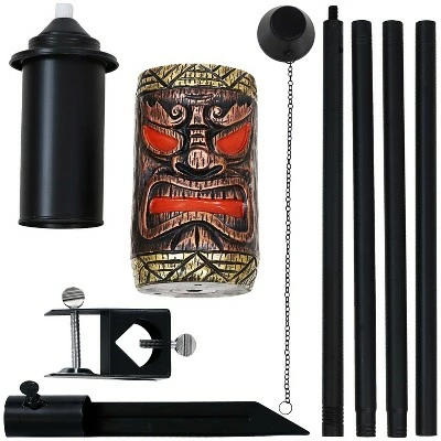Sunnydaze Decor Sunnydaze Outdoor 3-in-1 Adjustable Height Tiki Face Patio and Lawn Torch Light Set - 4pk 9 Sunnydaze Decor Sunnydaze Outdoor 3-in-1 Adjustable Height Tiki Face Patio and Lawn Torch Light Set - 4pk - Image 7