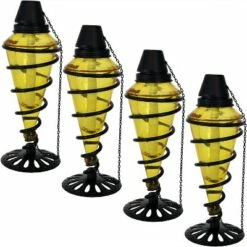 4pk Colored Glass Tabletop Torches - Yellow - Sunnydaze Decor -Outdoor Lighting Official Shop unnamed file 806