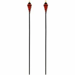 Sunnydaze Decor Sunnydaze Outdoor Adjustable Height Glass and Metal Swirl Patio and Lawn Citronella Torch Set - Red - 2pk -Outdoor Lighting Official Shop unnamed file 825