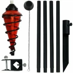 Sunnydaze Decor Sunnydaze Outdoor Adjustable Height Glass and Metal Swirl Patio and Lawn Citronella Torch Set - Red - 2pk -Outdoor Lighting Official Shop unnamed file 826