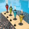 Sunnydaze Decor Sunnydaze Outdoor Tabletop Glass and Metal Swirl Patio Table and Lawn Citronella Torch Set - Blue, Red, Green, and Yellow - 8pc -Outdoor Lighting Official Shop unnamed file 833