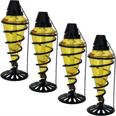 Sunnydaze Decor Sunnydaze Outdoor Tabletop Glass and Metal Swirl Patio Table and Lawn Citronella Torch Set - Yellow - 8pk 6 Sunnydaze Decor Sunnydaze Outdoor Tabletop Glass and Metal Swirl Patio Table and Lawn Citronella Torch Set - Yellow - 8pk - Image 4